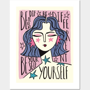 Be different Be yourself, Affirmation, Inspirational art, Motivational quotes, Woman art, 70s Posters and Art